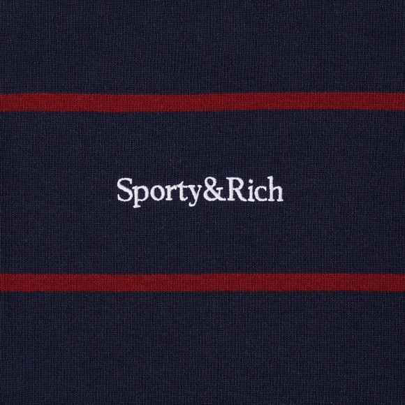 SPORTY & RICH Serif Logo Rugby Polo - Picture 3 of 4